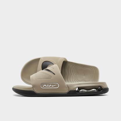 Men's Nithtke Air Max Cirro Slide Sandals - Khaki/Black/Metallic Silver - Left shoe facing left. Outside of the shoe.