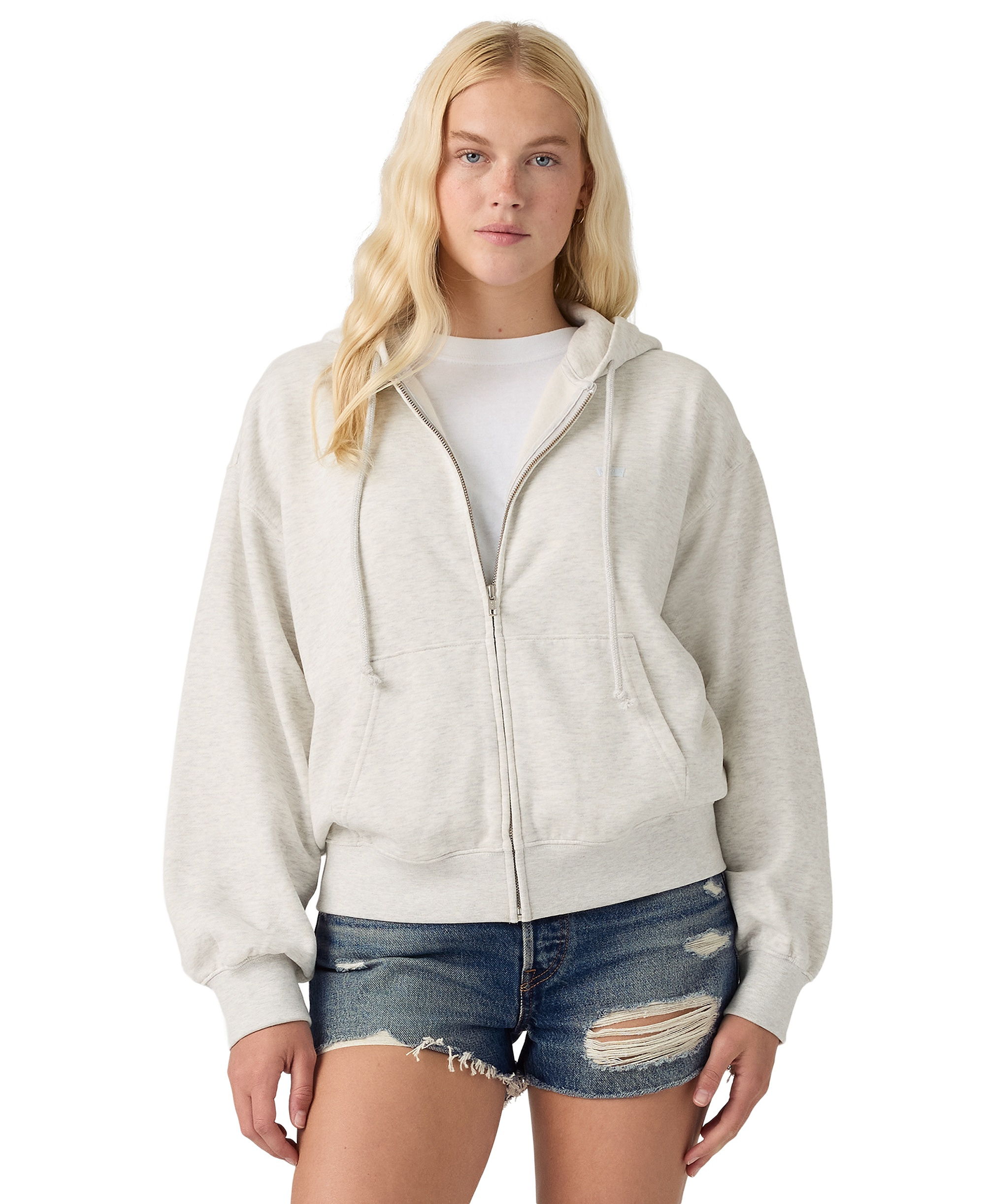Levi's Women's Graphic Everyday Zip-Up Hoodie - Frosty Grey Heather Bc02