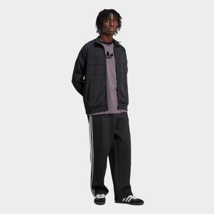 Men's adidas Originals adicolor Spacer Baggy Track Pants - Black - view 2