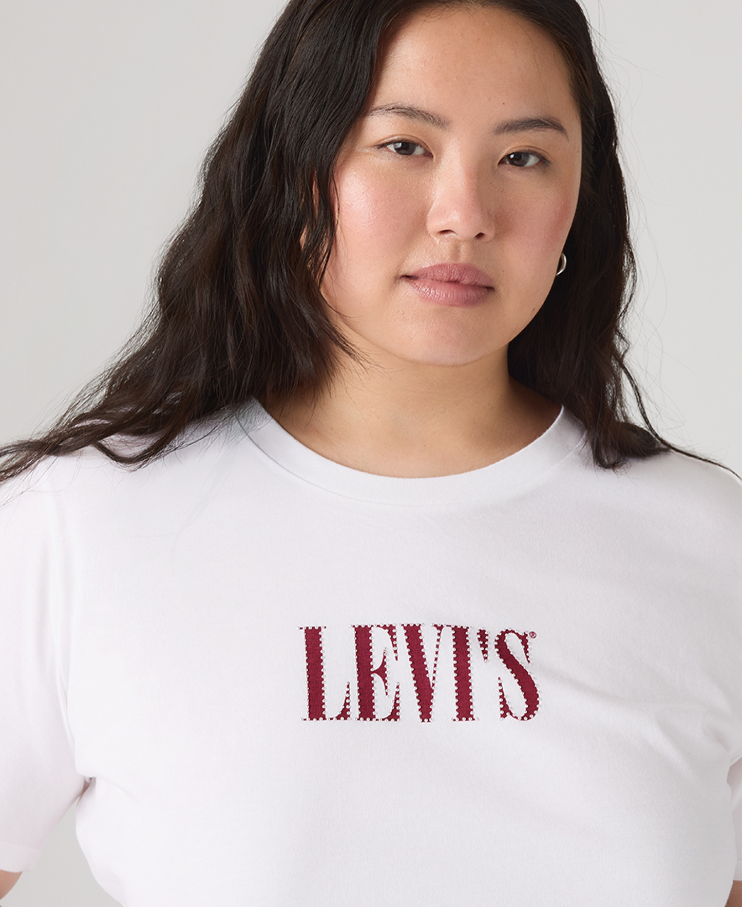 Levi's Trendy Plus Size Perfect Logo Cotton T-Shirt - Pl Serif Stud Outline Bright White