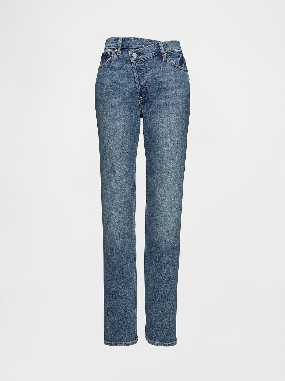 High Rise '90s Slim Straight Jeans - Blue vintage tint