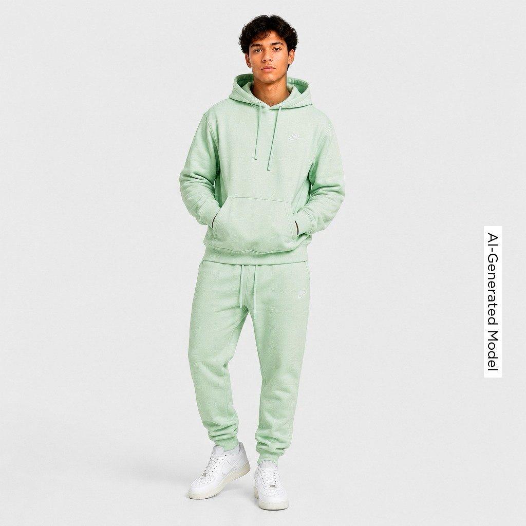 Men's Nithtke Club Fleece Premium Embroidered Pullover Hoodie - Part 2 - Jade Aura/Jade Aura/White