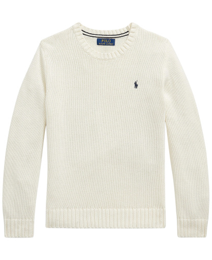Polo Ralph Lauren Boys' 8-20 Cotton Crewneck Sweater - Clubhouse Cream