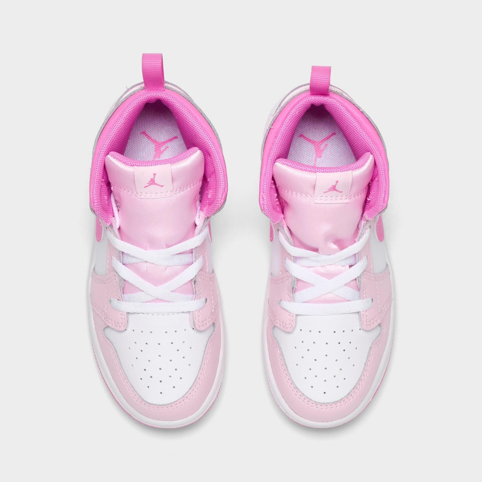 Kids' Toddler Air Jordan Retro 1 Mid Casual Shoes - Pink Foam/China Rose/White/Pink Foam - view 5
