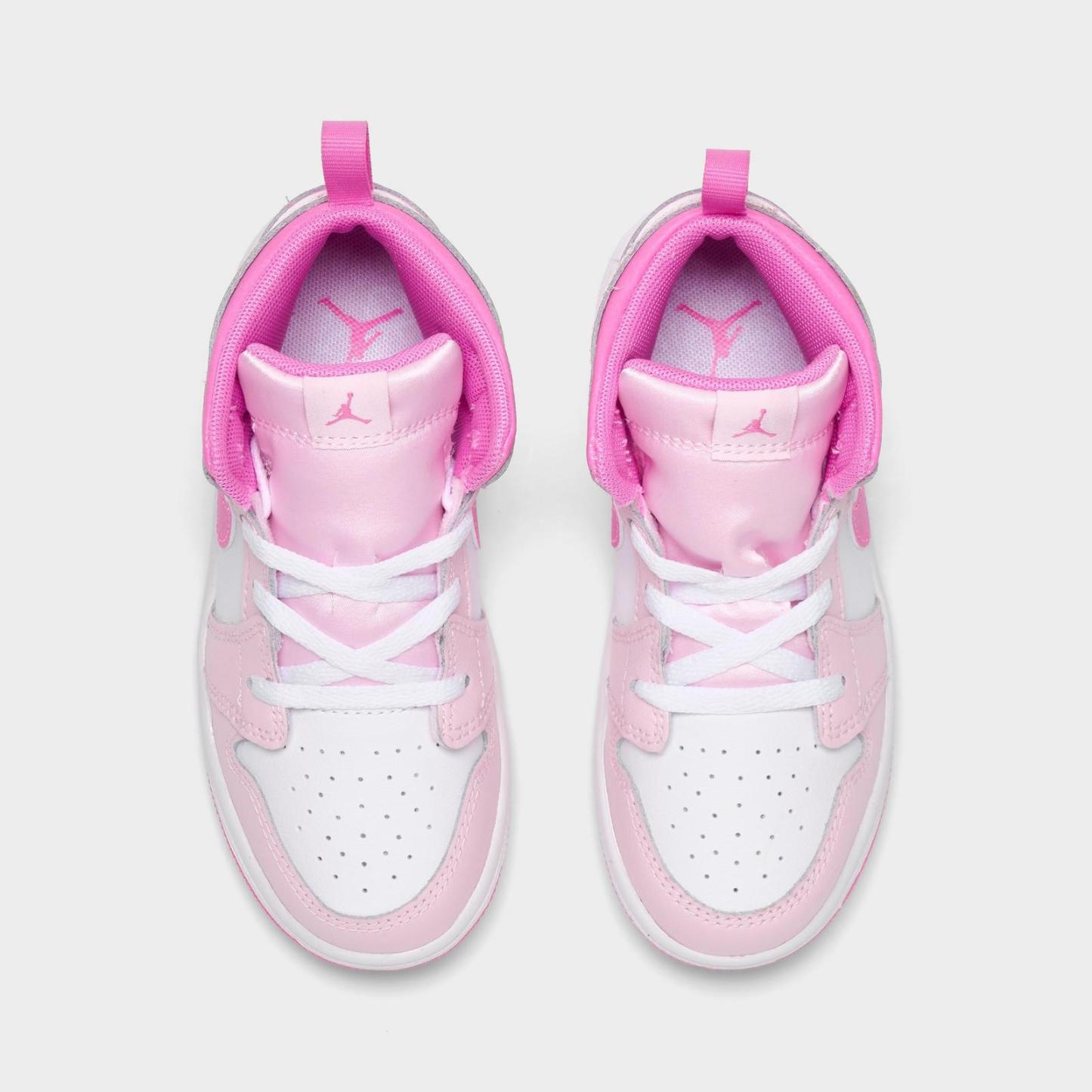 Kids' Toddler Air Jordan Retro 1 Mid Casual Shoes - Pink Foam/China Rose/White/Pink Foam - view 5