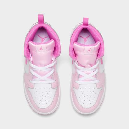 Kids' Toddler Air Jordan Retro 1 Mid Casual Shoes - Pink Foam/China Rose/White/Pink Foam - view 5