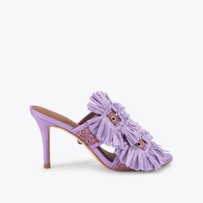 Kurt Geiger London Raffia Buckle Heel - Purple