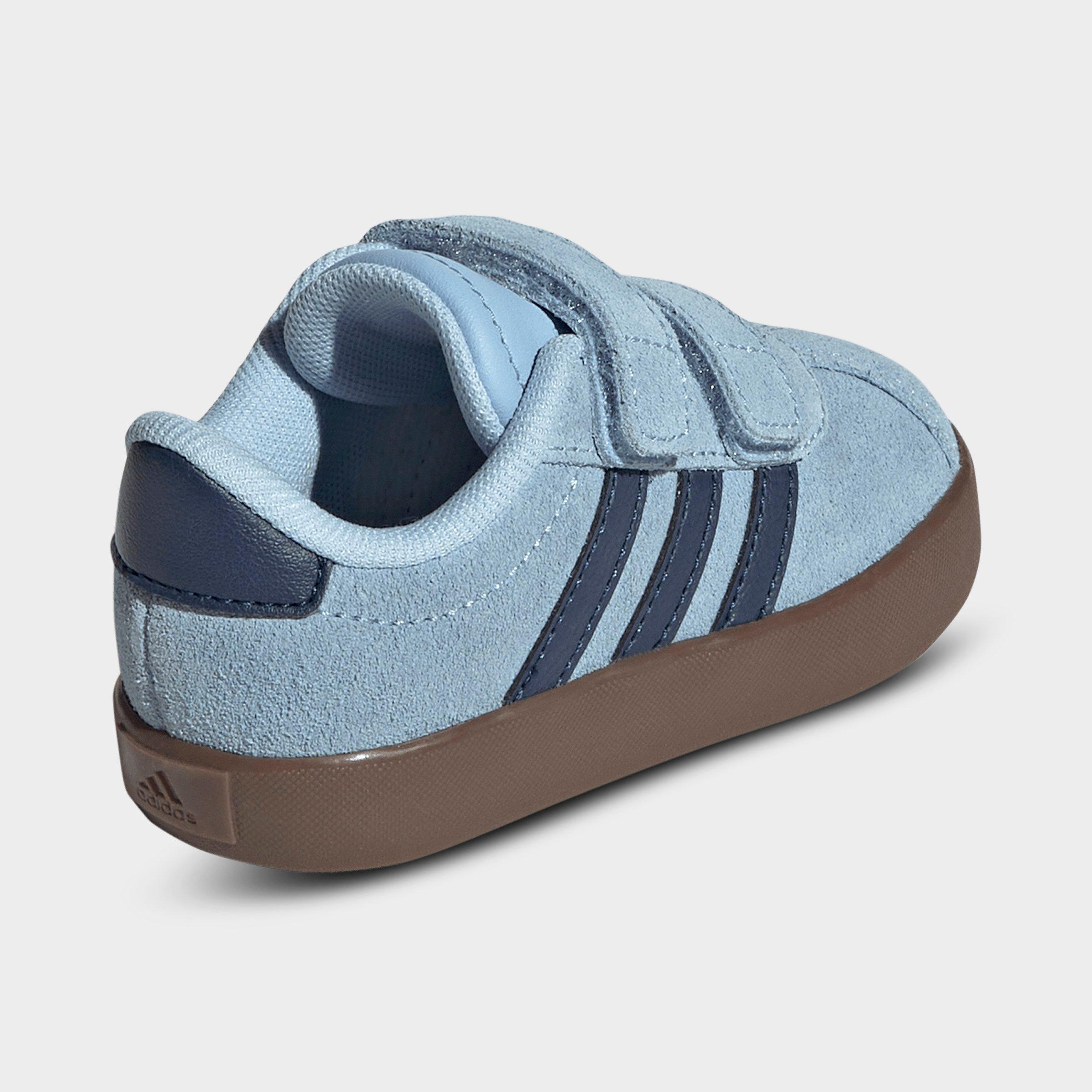 Kids' Toddler adidas VL Court 3.0 Hook-And-Loop Casual Shoes - Clear Sky/Night Indigo/Gum - Back view