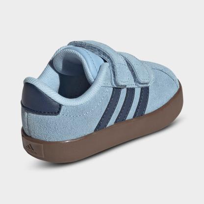 Kids' Toddler adidas VL Court 3.0 Hook-And-Loop Casual Shoes - Clear Sky/Night Indigo/Gum - Back view