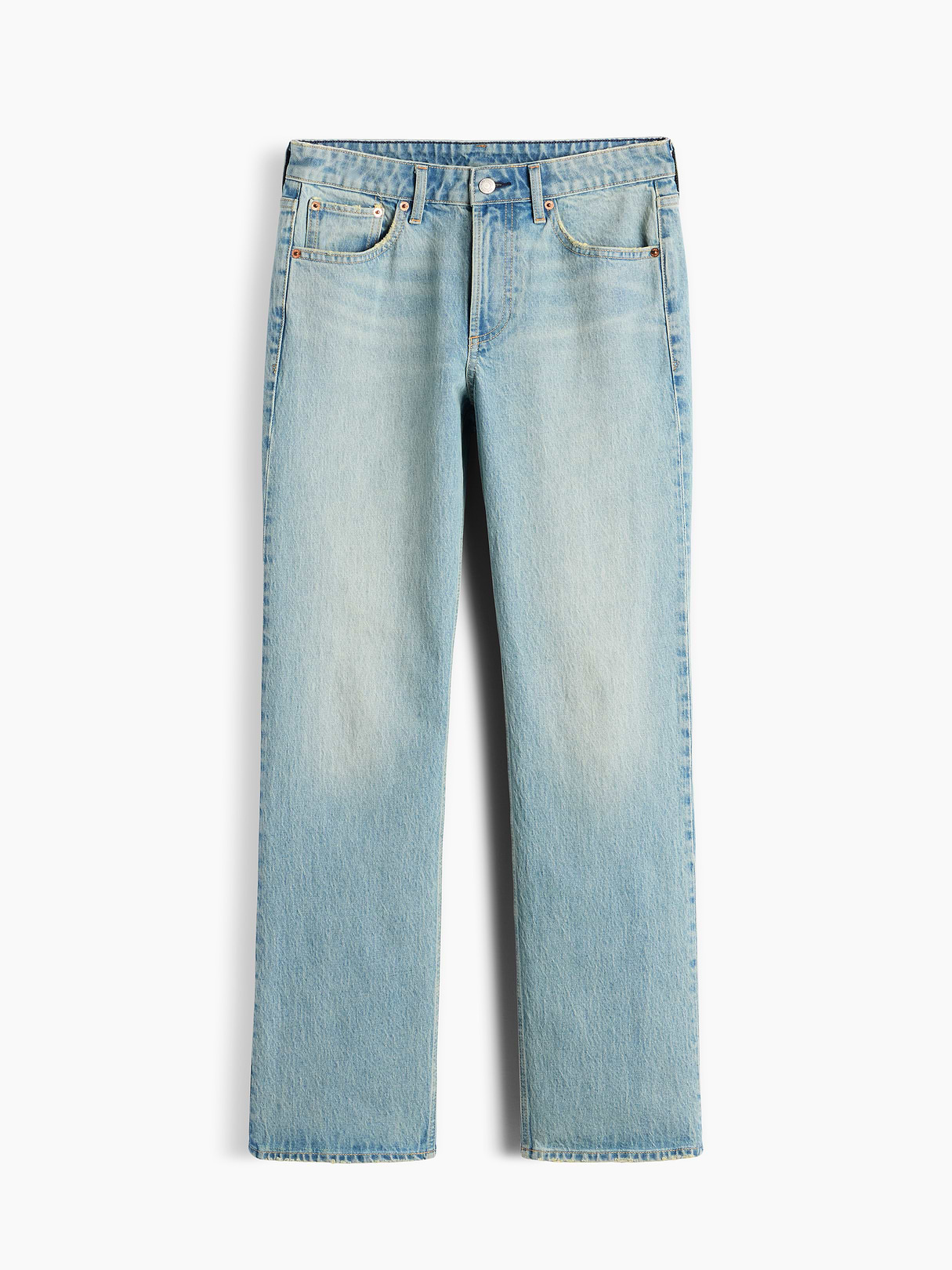 Curvy Mid Rise Relaxed Straight Jeans - Medium indigo
