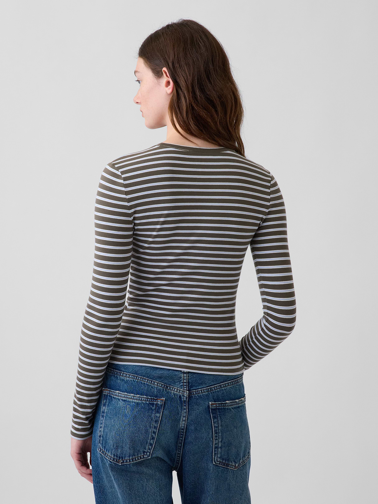 CloseKnit Jersey T-Shirt - Olive green stripe