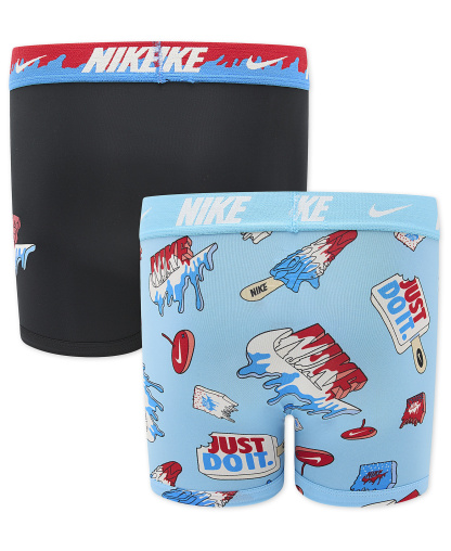 Nike Boys' 8-20 Printed Boxer Briefs, 2-Pack - Black/Blue