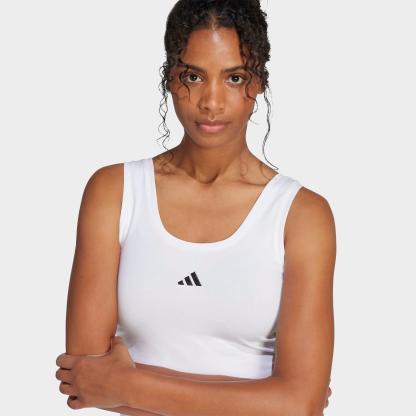 Women's adidas Sportswear Essentials Small Logo Cotton Lifestyle Tank Top - White/Black
