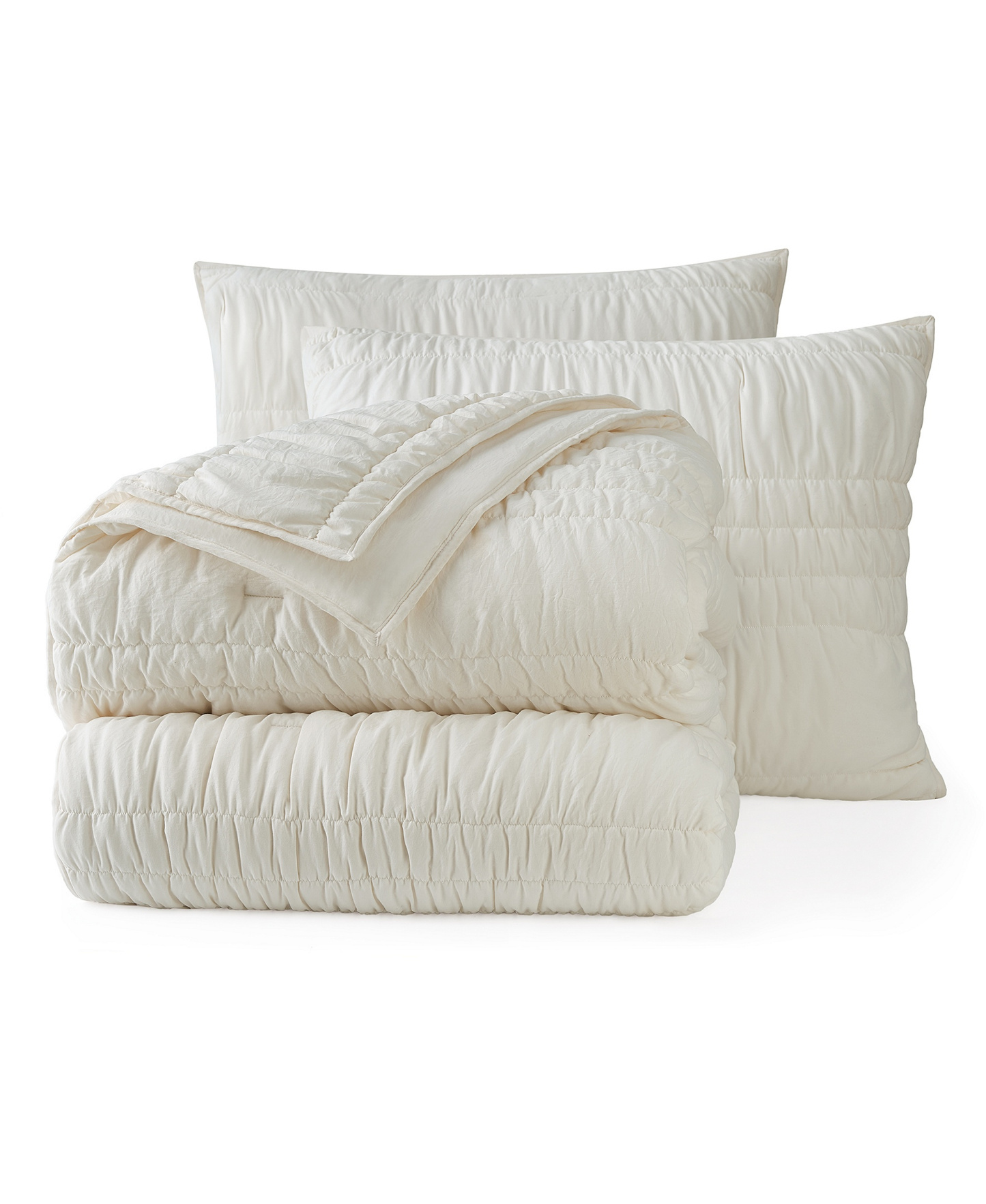 UGG® Devon Tide Ruched 3-Pc. Quilt Set, Full/Queen - Ivory