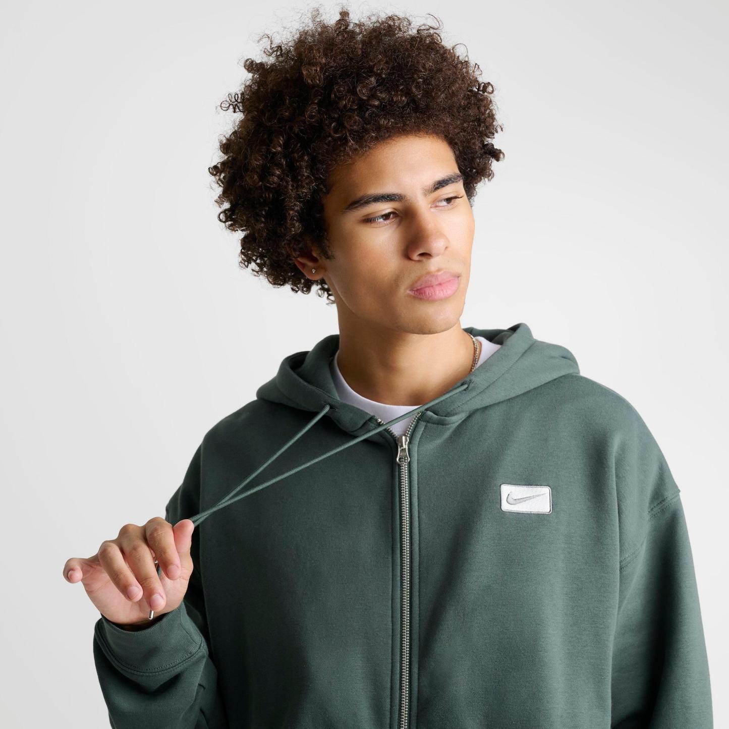Men's Nithtke Sportswear Swoosh Box Full-Zip Hoodie - Vintage Green