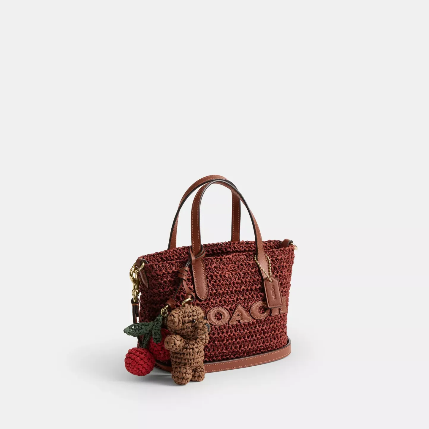 City Mini Tote Bag With Charms - Gold/Russet - view 6
