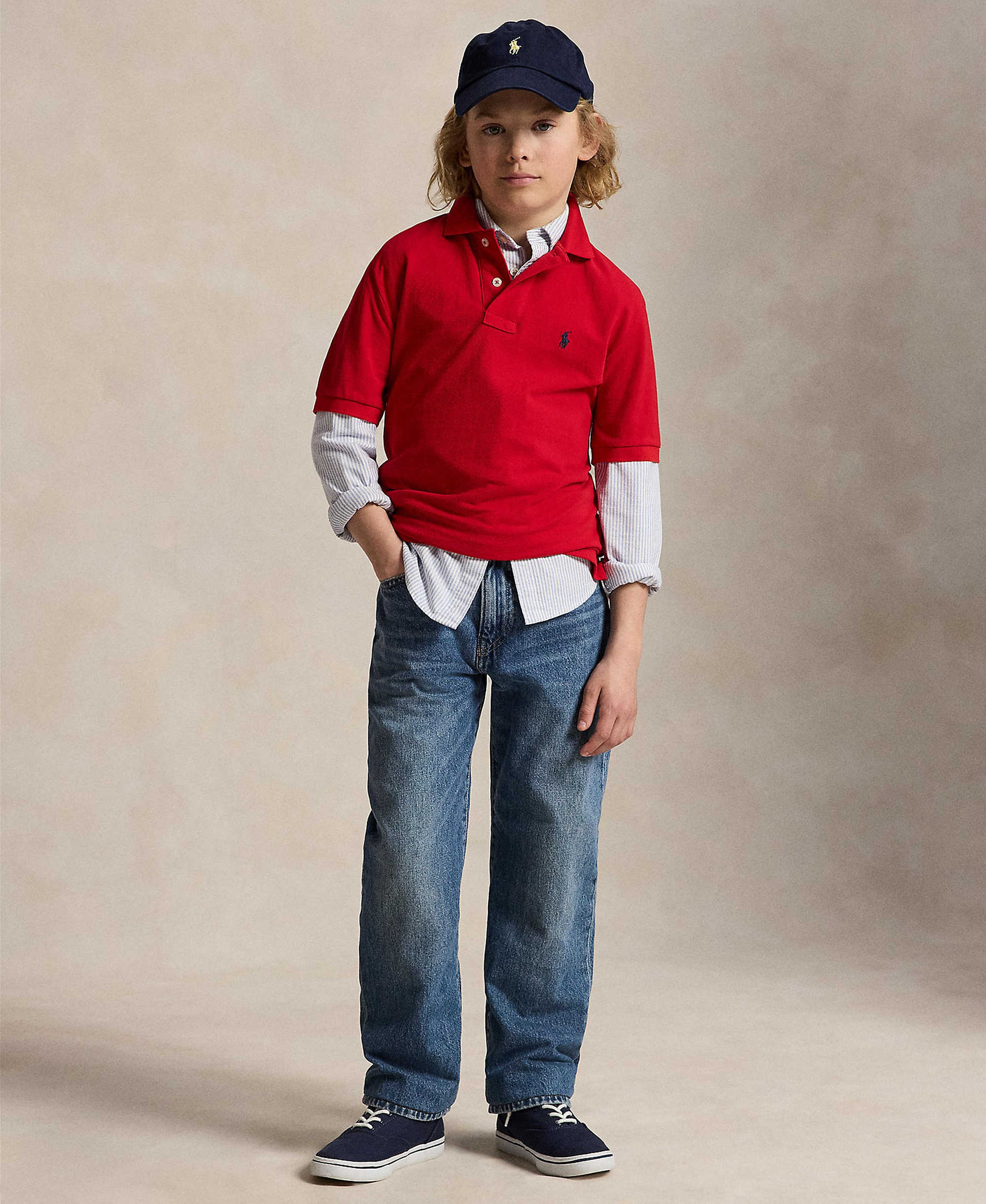 Polo Ralph Lauren 8-20 Boys' Cotton Mesh Logo Polo Shirt - Red