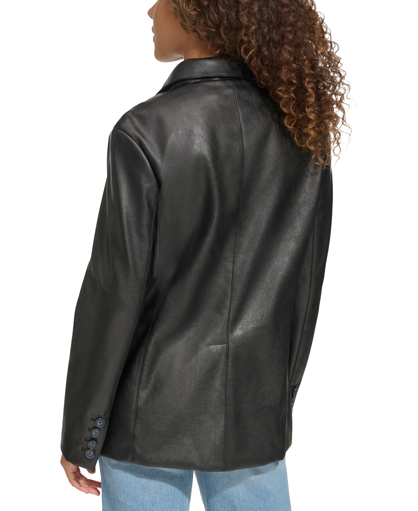 Levi's Women's Single-Breasted Faux-Leather Blazer - Black