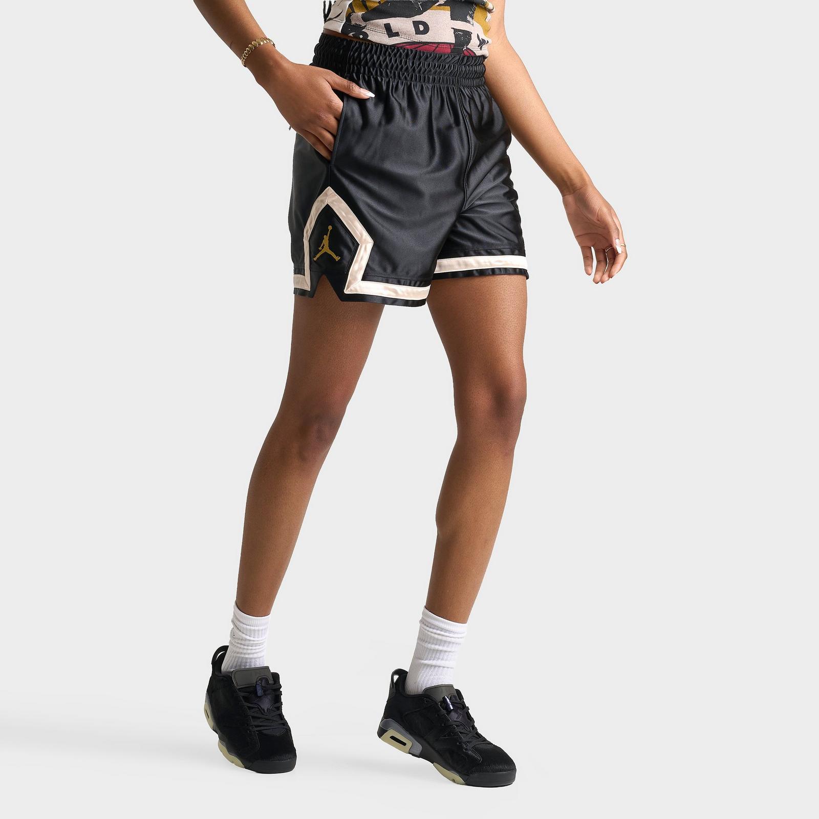 Women's Jordan Sport 4" Diamond Basketball Shorts - Black/Metallic Gold - view 1
