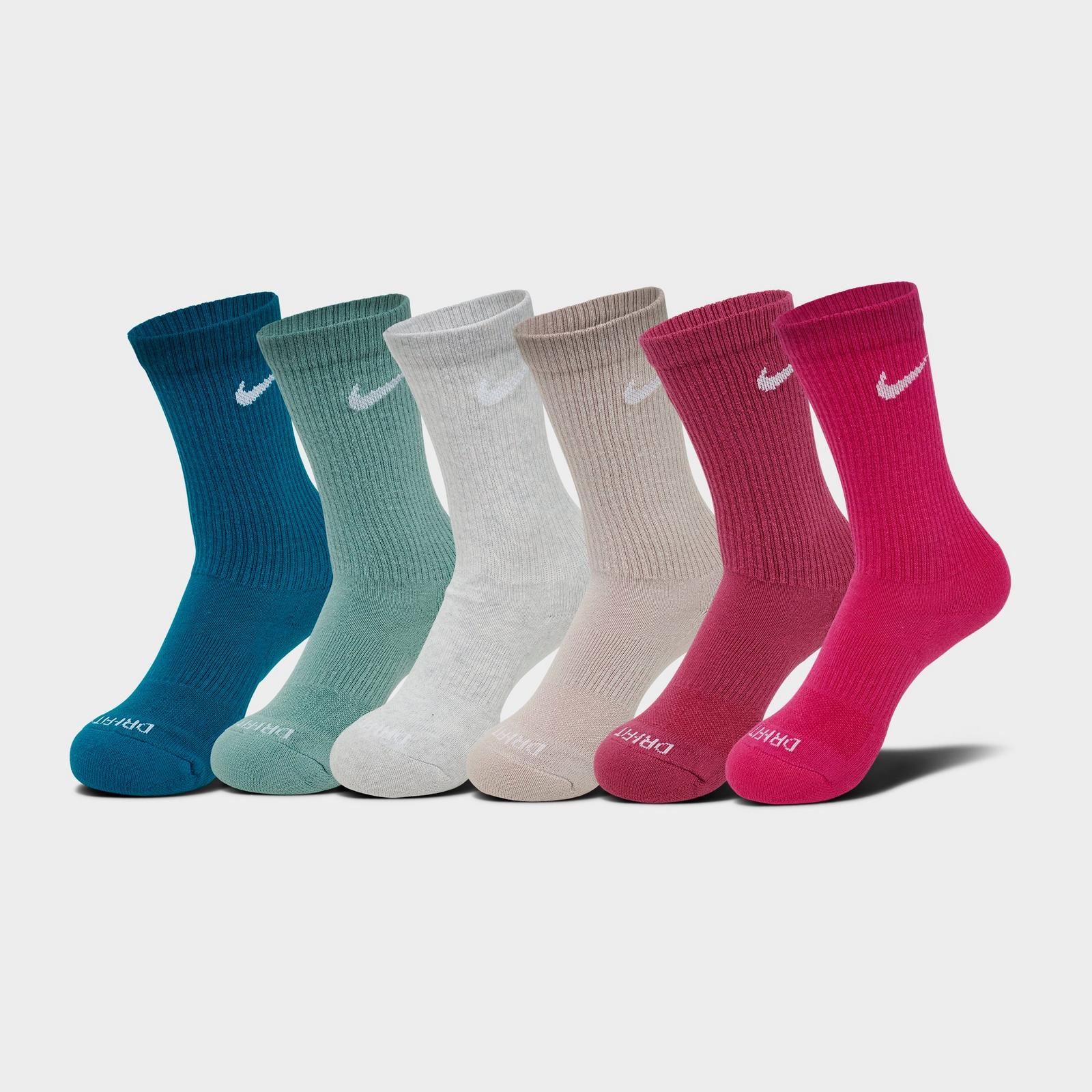 Nike Everyday Plus Cushioned Crew Training Socks (6-Pack) - Sweet Beet/Cannon/Glacier