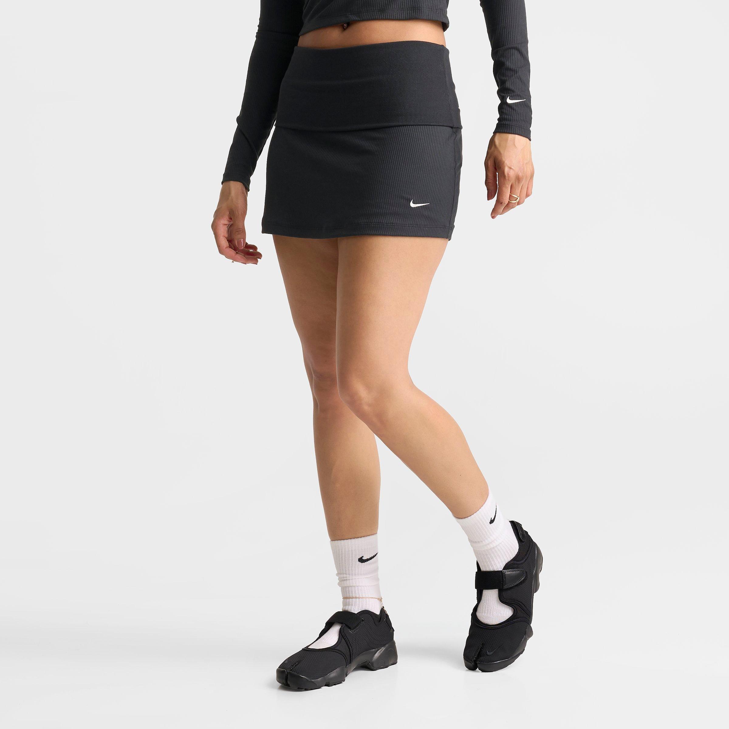 Women's Nithtke Sportswear Chill Knit Mid-Rise Tight Ribbed Skort - Black/Sail
