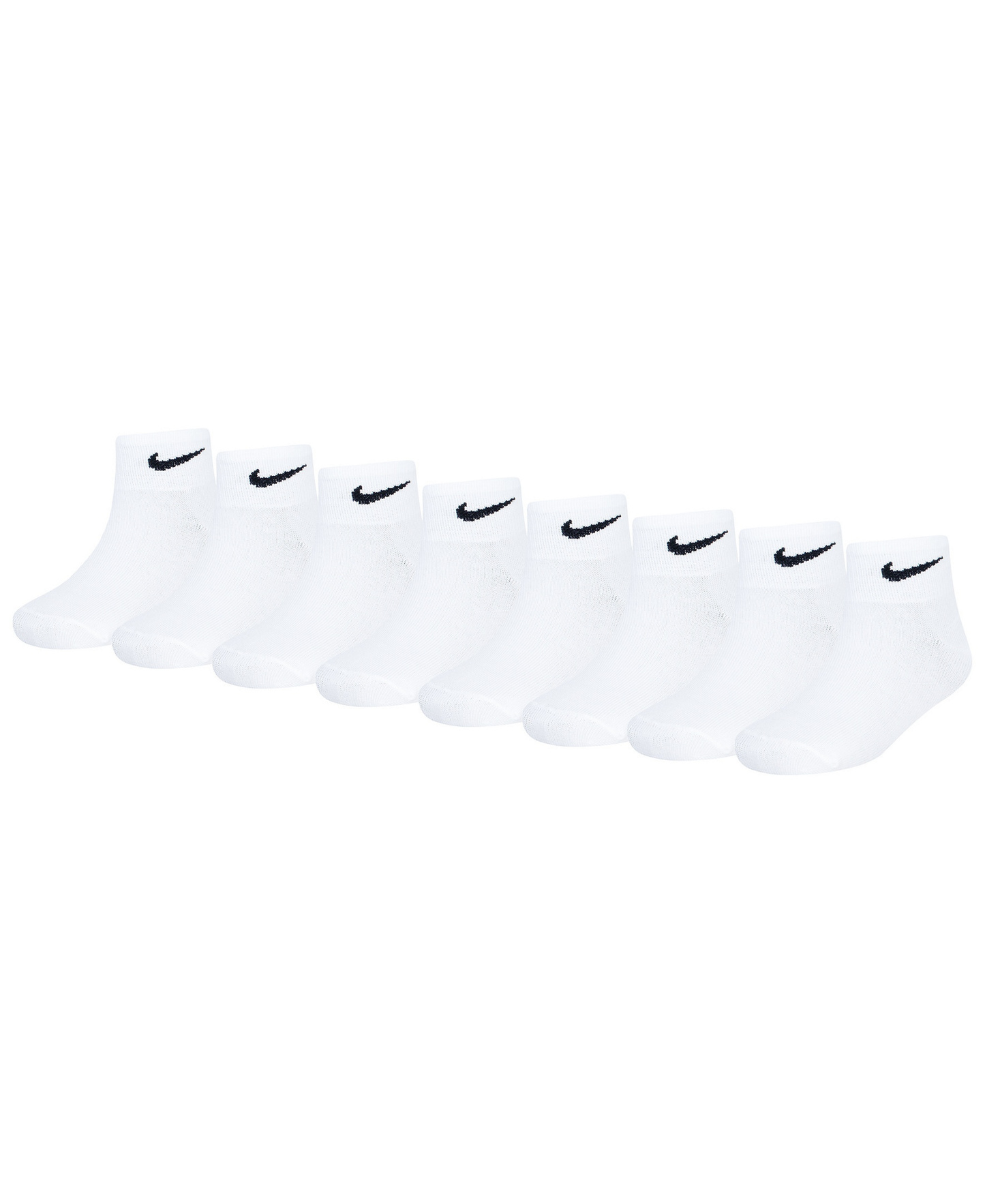 Nike Boys' and Girls' 5-7 Ankle Socks, 8-Pack - White