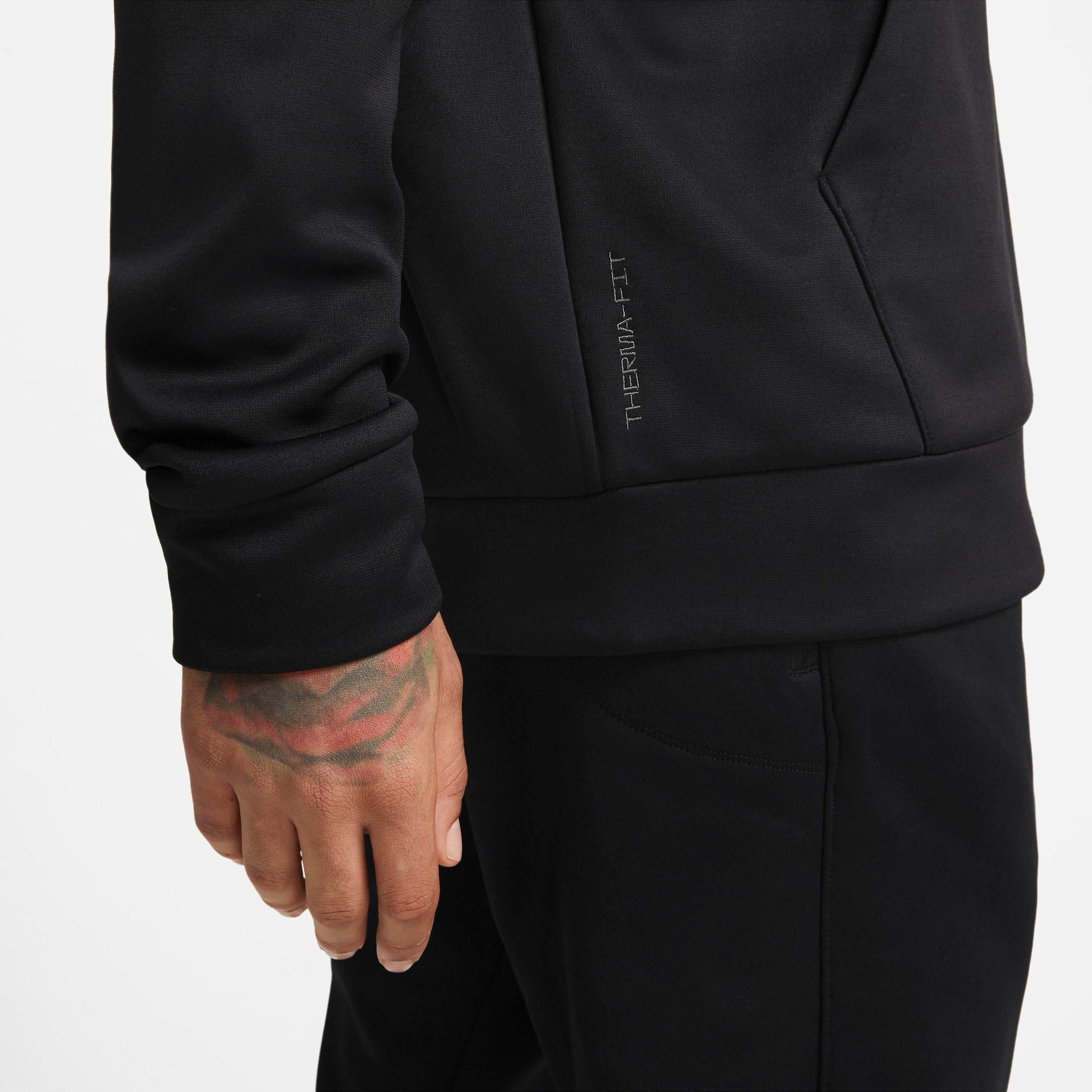 Men's Nithtke Therma-FIT Pullover Training Hoodie - Black/Black/White