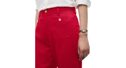 Tommy Hilfiger Women's Twill Patch Pocket Chinos Pants - Primary Red