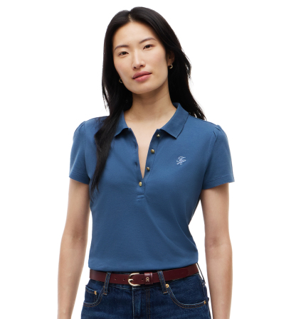 Tommy Hilfiger Women's Short-Sleeve Polo Shirt - Aegean Sea