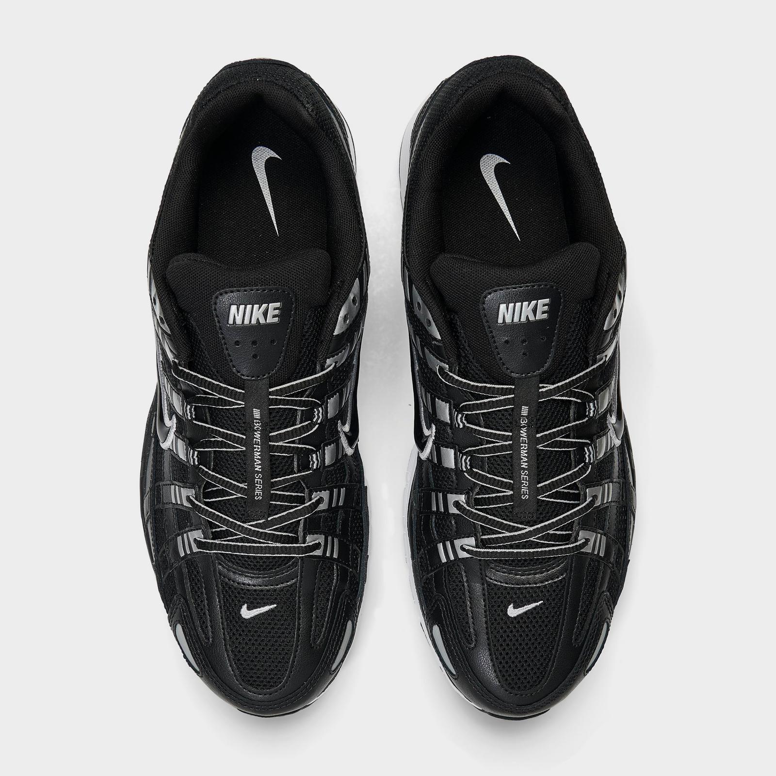Men's Nike P-6000 Casual Shoes - Black/White/Metallic Silver/Black