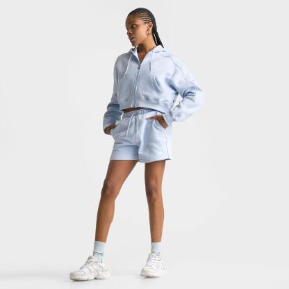 Women's New Balance Piped Fleece Shorts - Oxford Blue - view 2