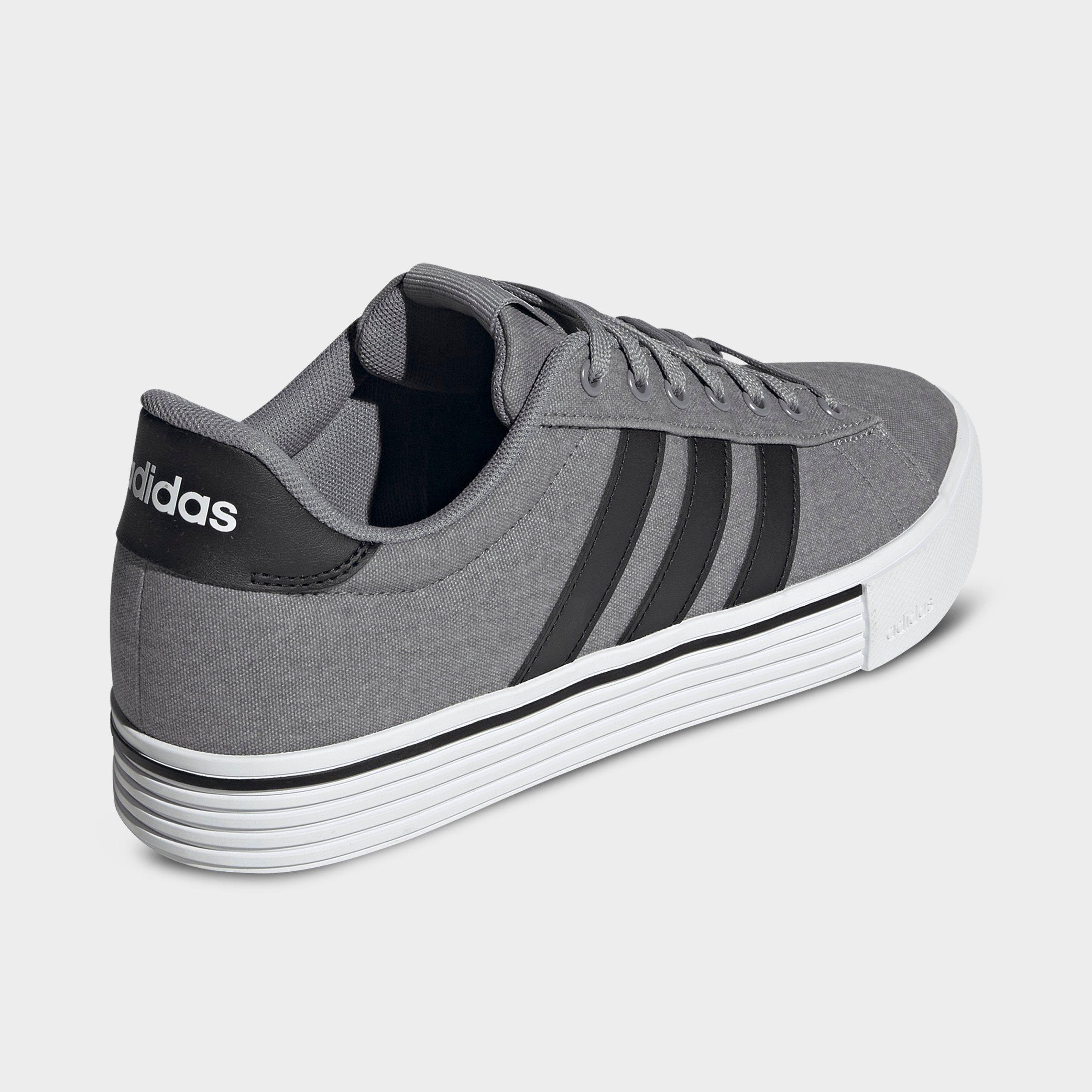 Men's adidas Daily 4.0 Casual Shoes (Big Kids' Sizes Available) - Part 1 - Grey/Black/White - Back view