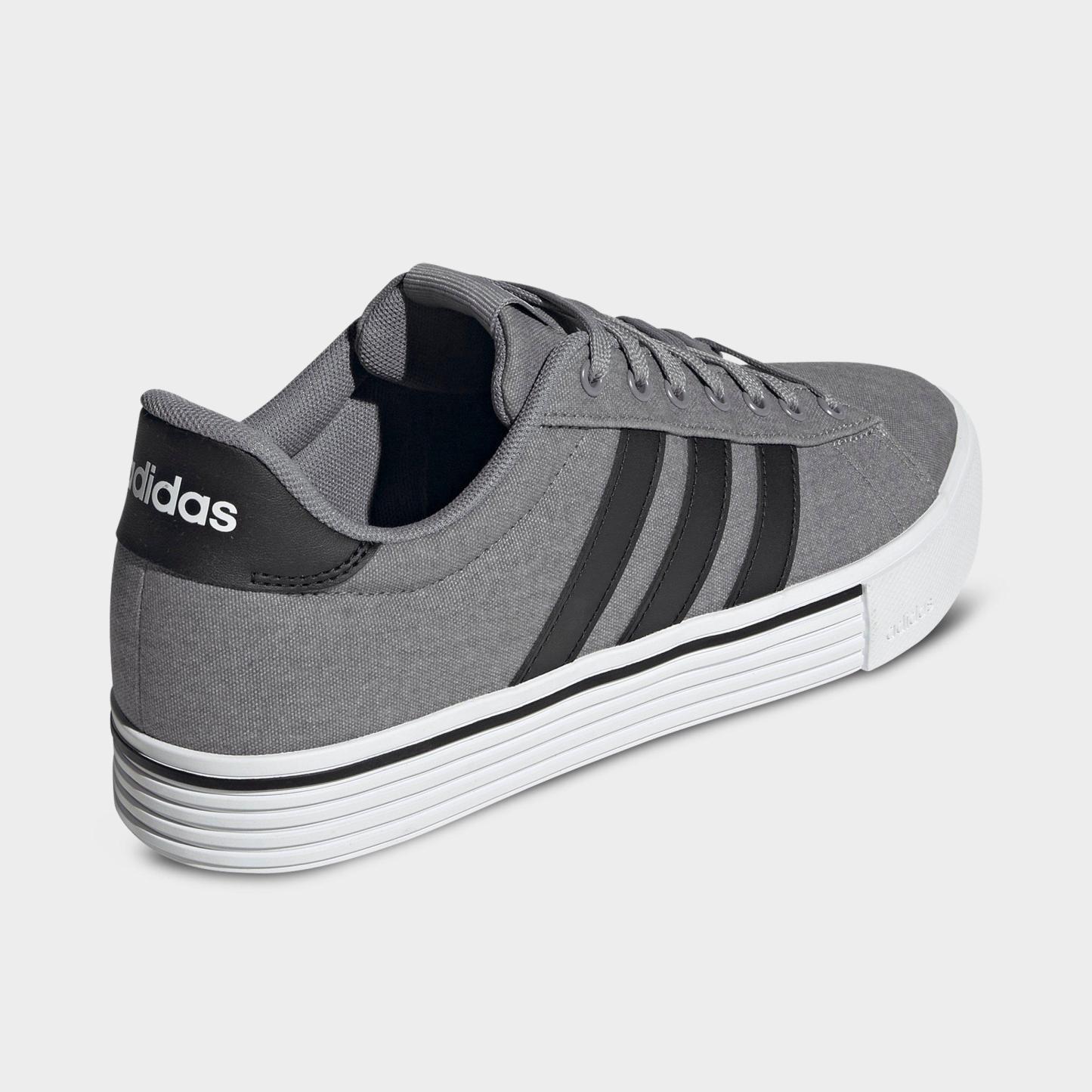 Men's adidas Daily 4.0 Casual Shoes (Big Kids' Sizes Available) - Part 1 - Grey/Black/White - Back view