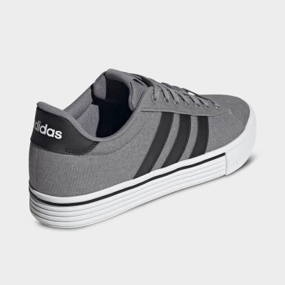 Men's adidas Daily 4.0 Casual Shoes (Big Kids' Sizes Available) - Part 1 - Grey/Black/White - Back view