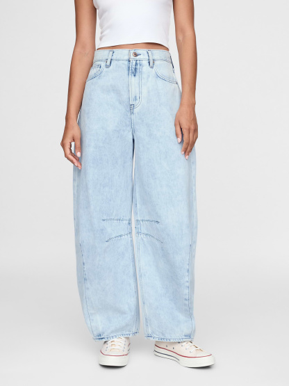 High Rise UltraSoft Crossover Horseshoe Jeans - Light indigo