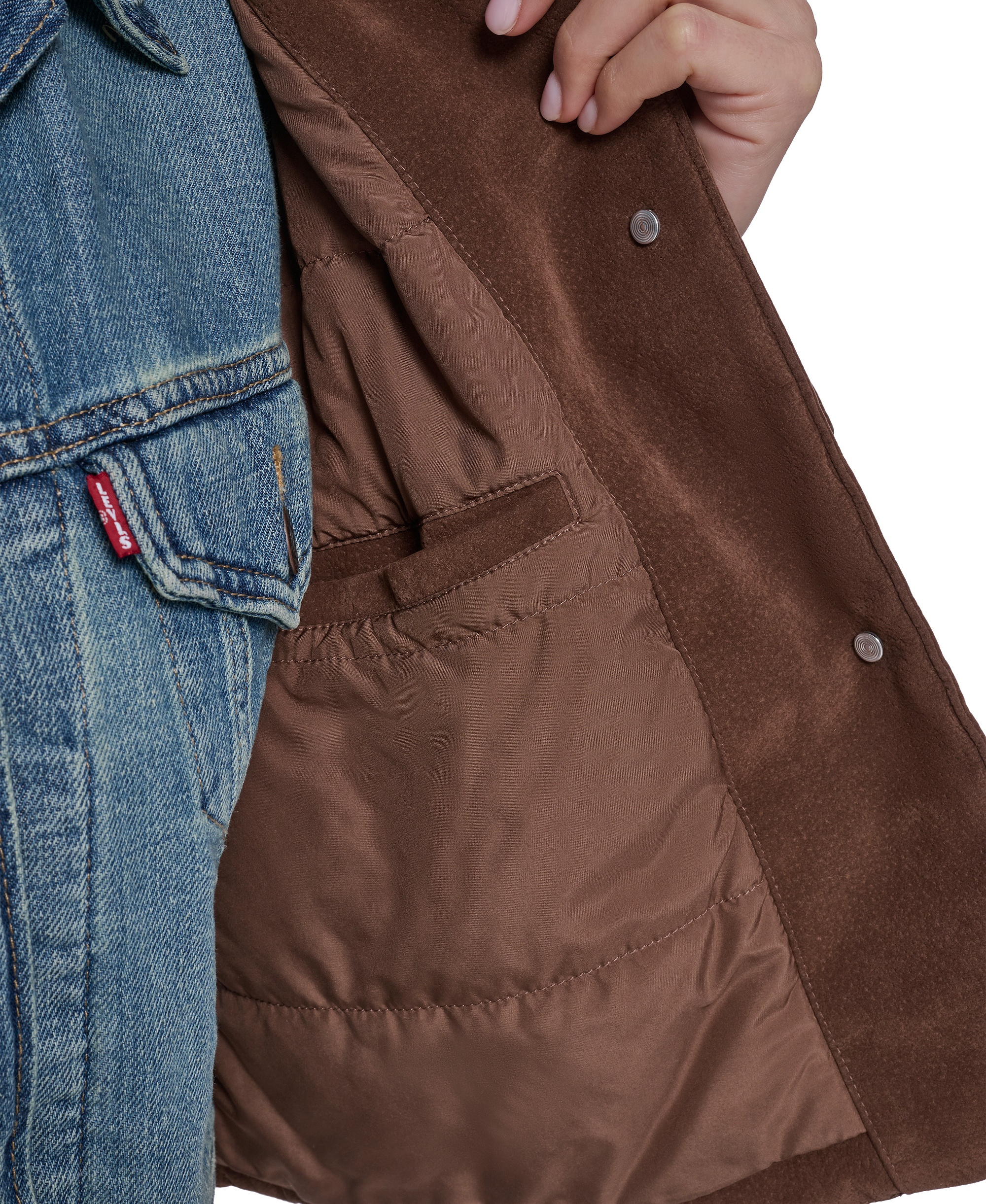 Levi's Women's Cropped Faux-Suede Chore Jacket - Maple