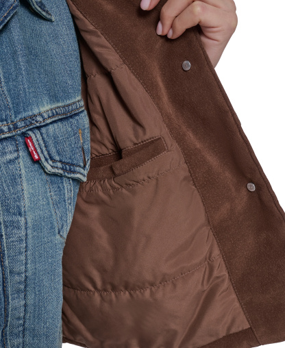Levi's Women's Cropped Faux-Suede Chore Jacket - Maple
