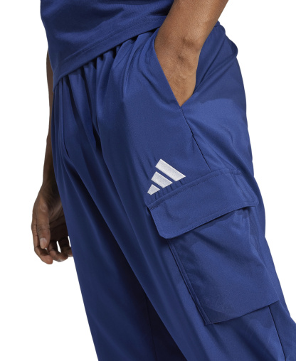 adidas Men's Essentials Small Logo Cargo Pants - Dark Blue / White