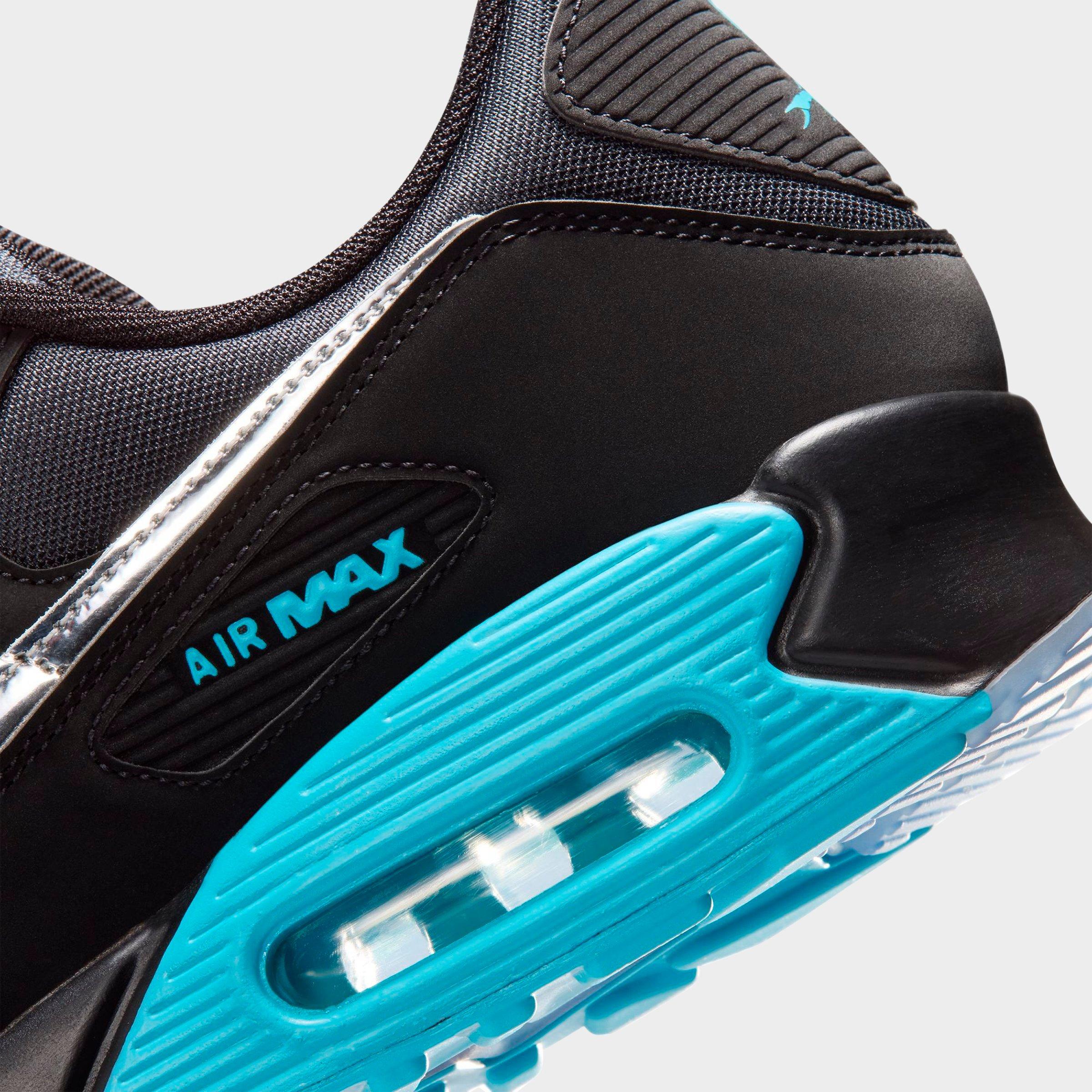 Men's Nithtke Air Max 90 Casual Shoes - Part 1 - Black/Gamma Blue/Ice/Chrome - Detail shot