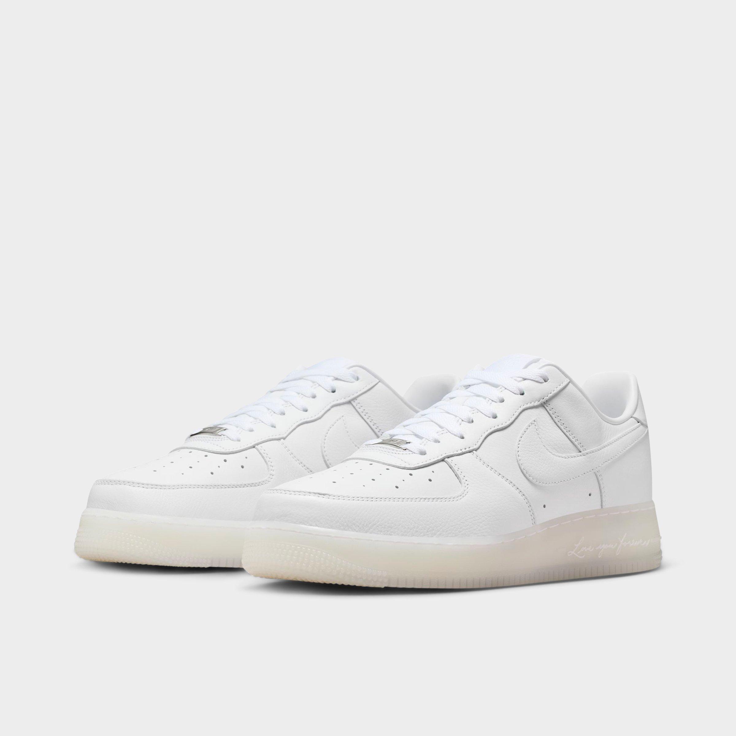 Men's Nithtke NOCTA Air Force 1 Low Casual Shoes - White/Cobalt Tint/Metallic Silver - Both shoes facing left