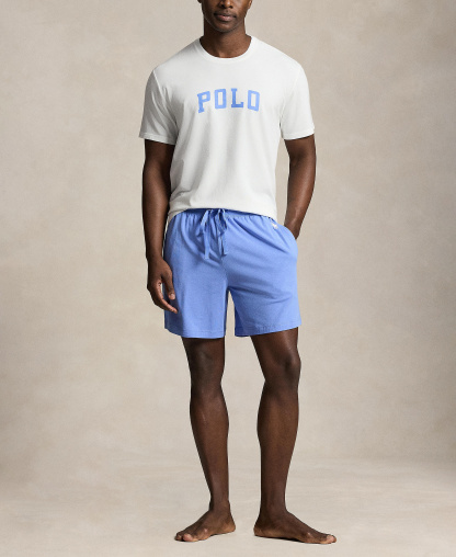 Polo Ralph Lauren Men's Regular-Fit Pajama Shorts - Harbor Island Blue/White logo