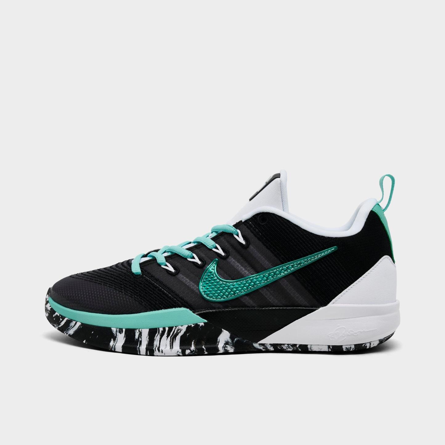 Big Kids' Nithtke Sabrina 3 Basketball Shoes - Black/White/Mint - Left shoe facing left. Outside of the shoe.