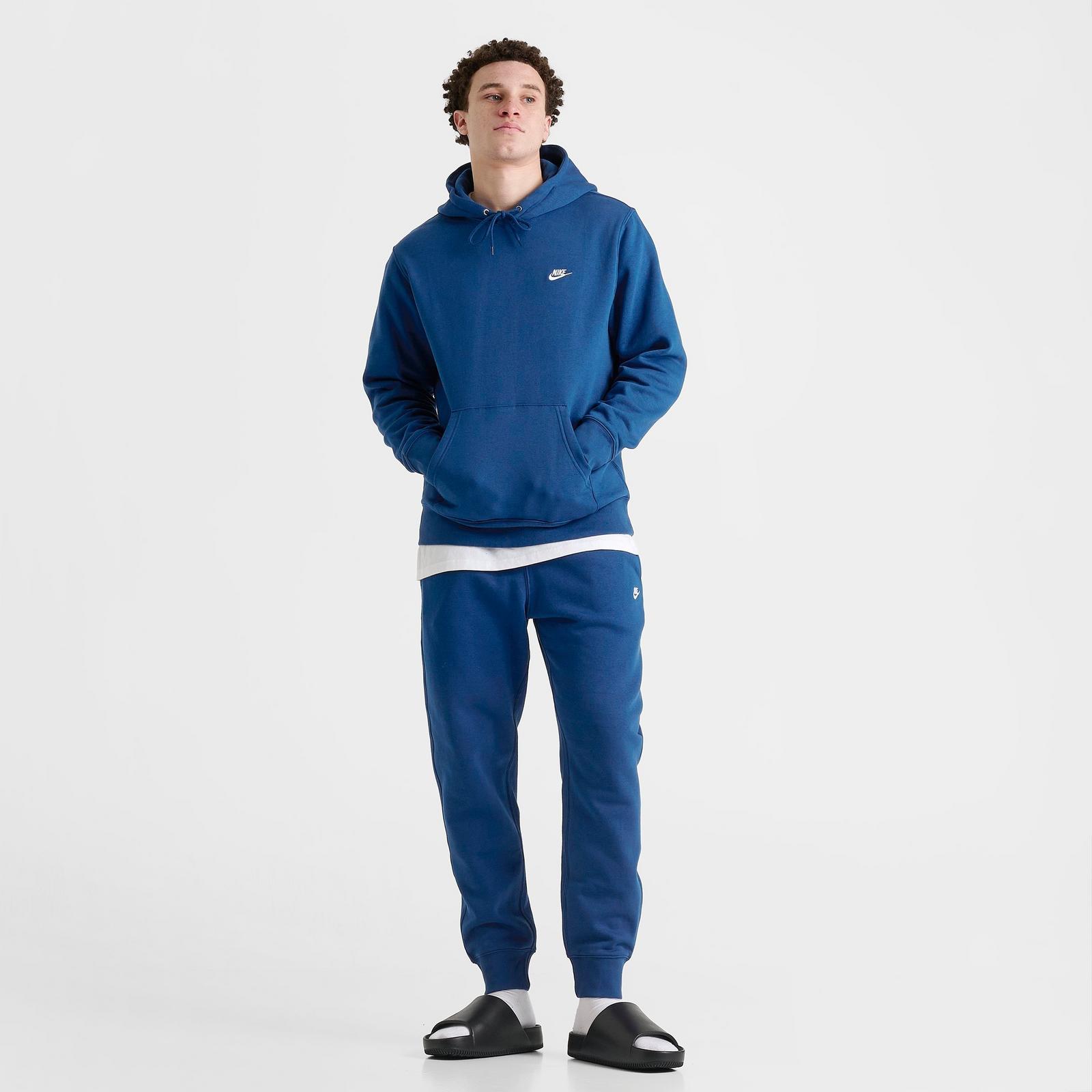 Men's Nike Club Fleece Premium Embroidered Pullover Hoodie - Court Blue/Court Blue (FN3859-477)