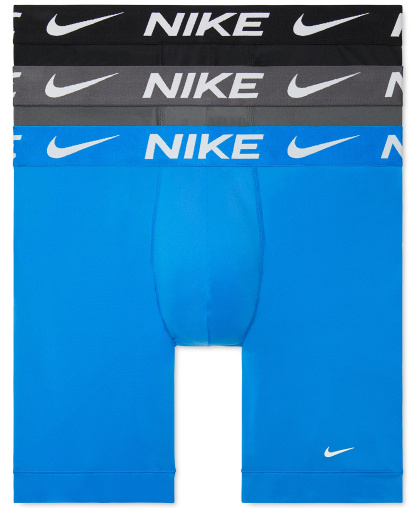 Nike Men's 3-Pack Dri-FIT Essential Micro Long Boxer Briefs - Photo Blue