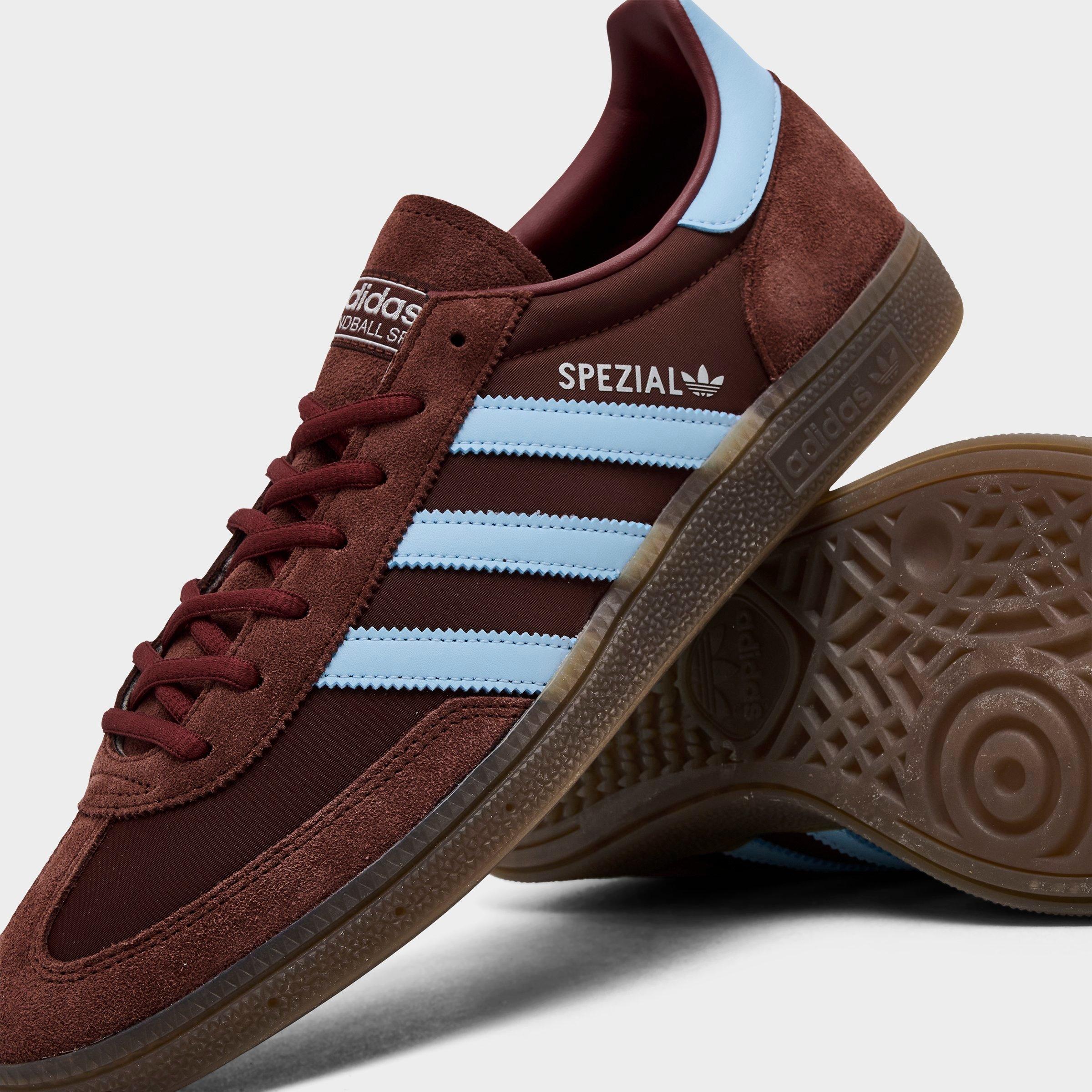 Men's adidas Originals Handball Spezial Casual Shoes - Part 1 - Fox Brown/Clear Sky/Gum - Detail shot
