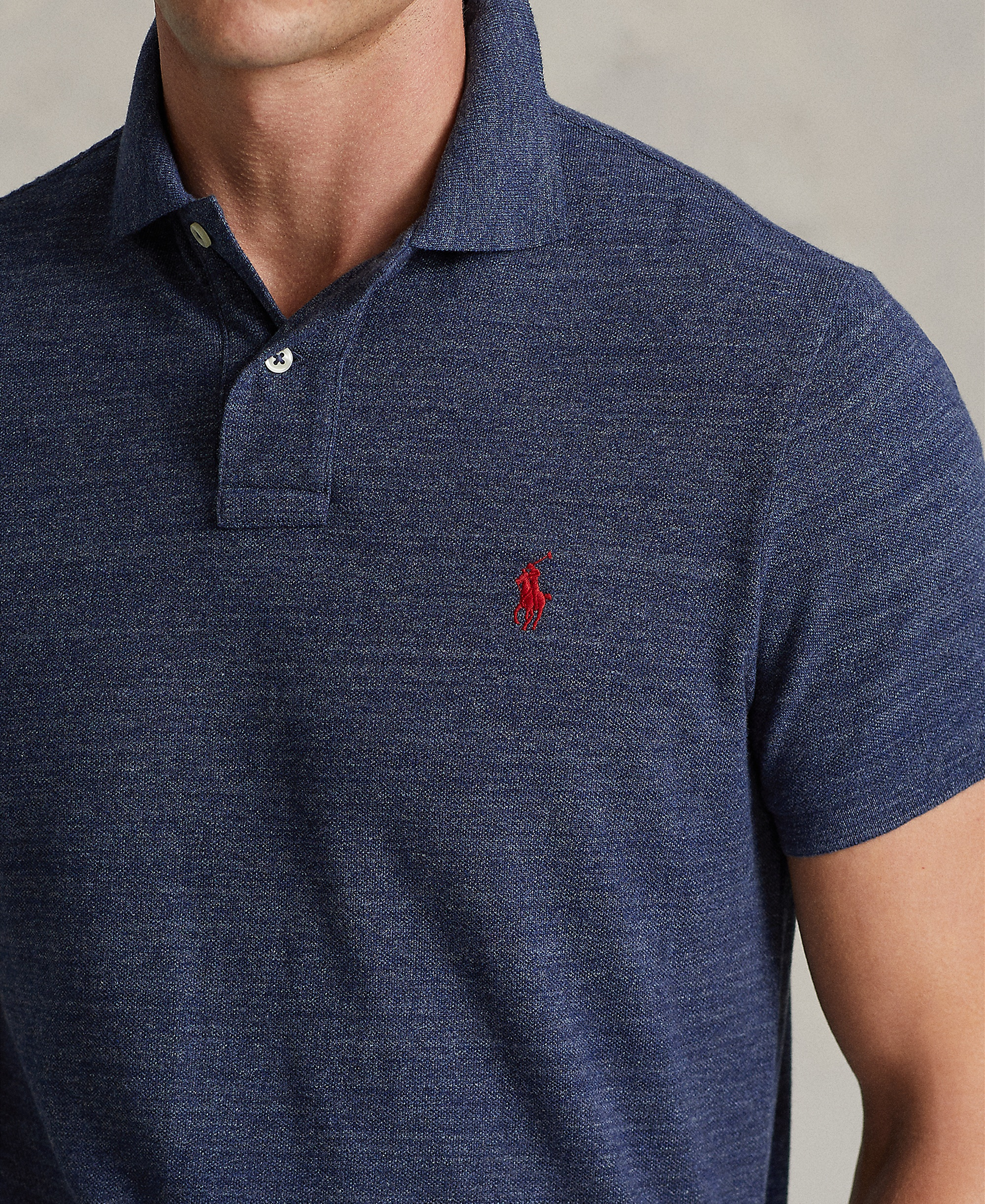 Polo Ralph Lauren Men's Custom Slim-Fit Mesh Polo Shirt - Classic Royal Heather