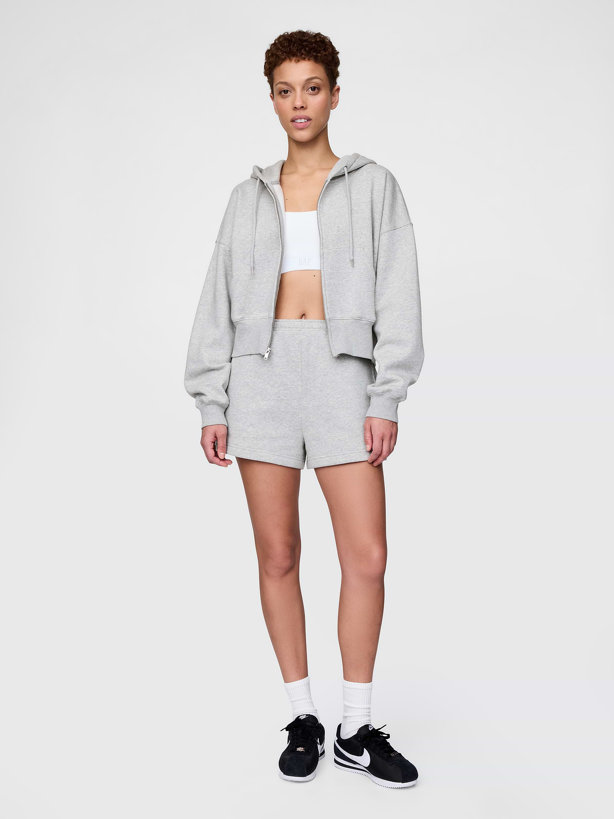VintageSoft Wedge Zip Hoodie - Light heather grey
