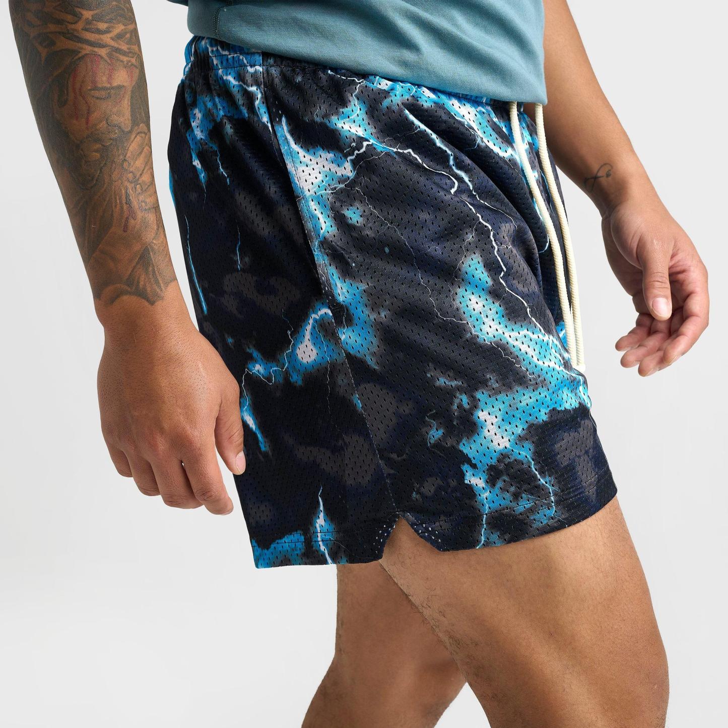 Men's Nithtke Standard Issue Dri-FIT 5" Lightning Mesh Basketball Shorts - Light Current Blue/Black/Pale Ivory