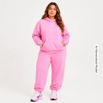 Women's Nithtke Studio Fleece Medium-Weight Camo High-Rise Oversized Cuffed Pants - Pink Rise/Sail