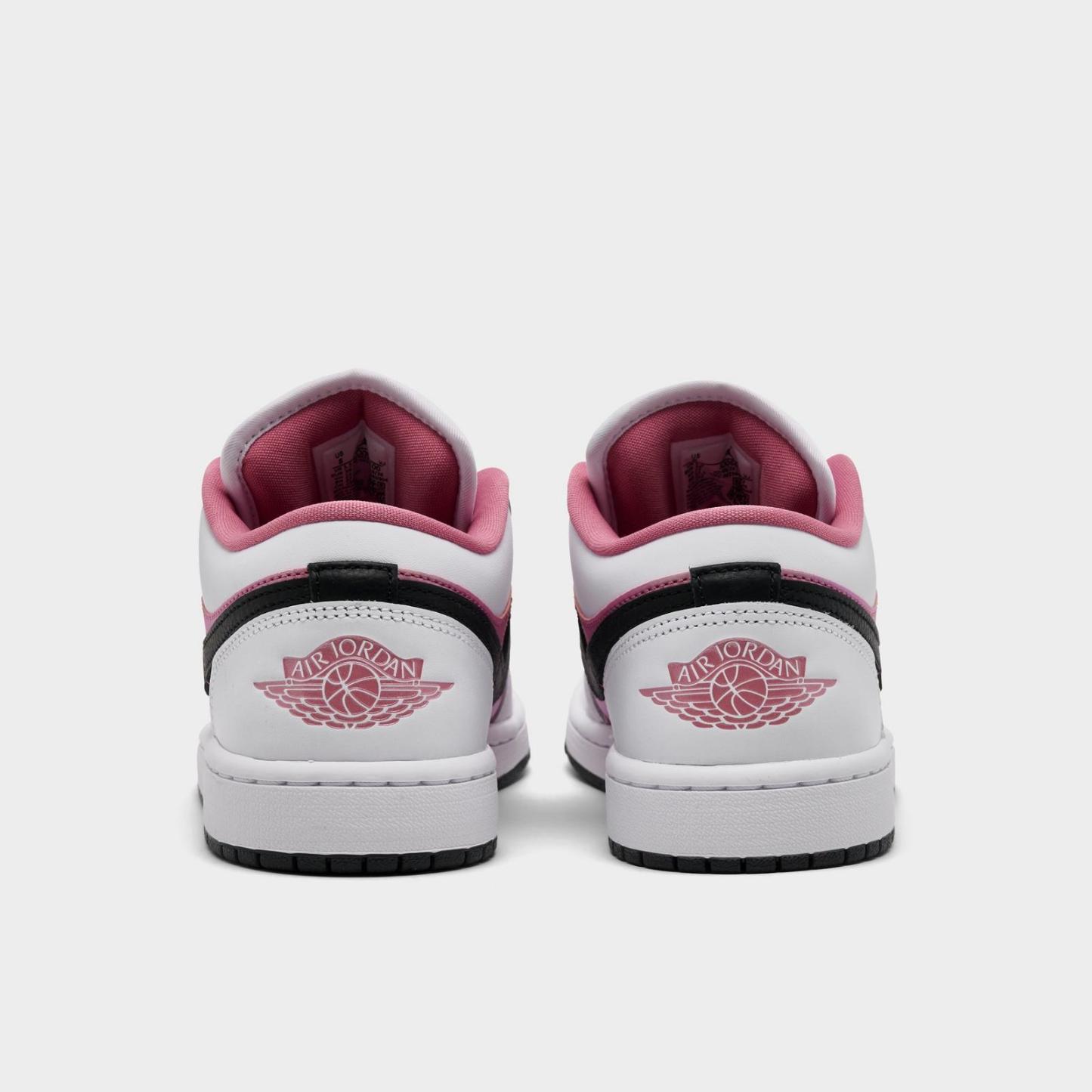 Women's Air Jordan Retro 1 Low SE Casual Shoes - White/Black/Desert Berry - view 4